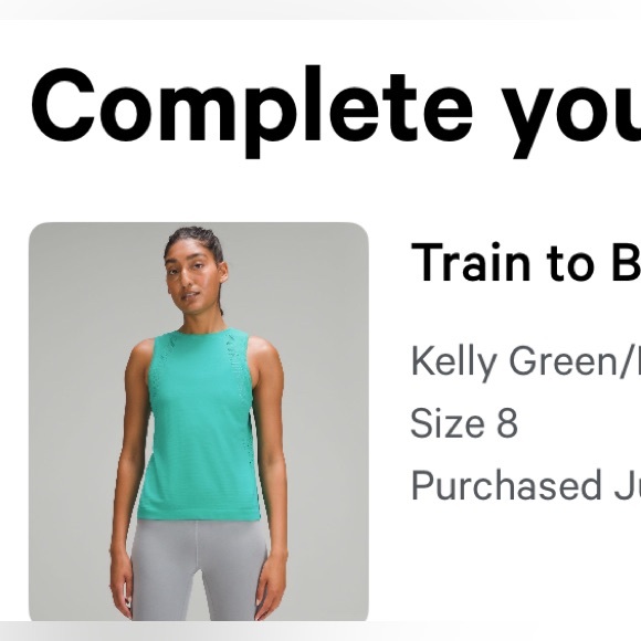 Lululemon Train To Be Tank. Size 8. - Picture 3 of 3